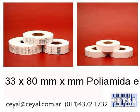 33 x 80 mm x mm Poliamida en rollo