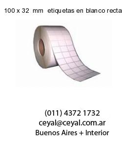 100 x 32  mm  etiquetas en blanco rectangulares