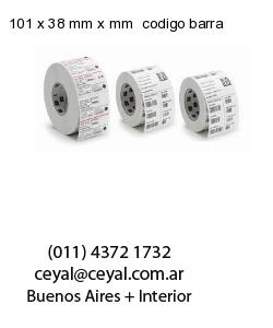 101 x 38 mm x mm  codigo barra