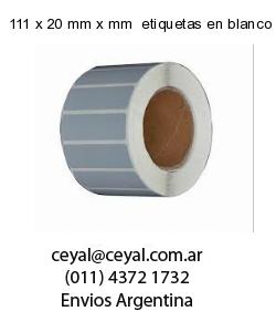 111 x 20 mm x mm  etiquetas en blanco rectangulares