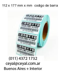 112 x 177 mm x mm  codigo de barra