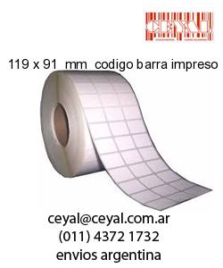 119 x 91  mm  codigo barra impreso