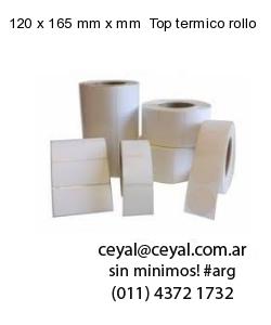 120 x 165 mm x mm  Top termico rollo