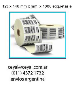 123 x 146 mm x mm  x 1000 etiquetas en rollo