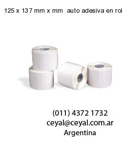 125 x 137 mm x mm  auto adesiva en rollo