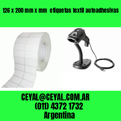 126 x 200 mm x mm  etiquetas textil autoadhesivas
