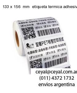 133 x 156  mm  etiqueta termica adhesiva