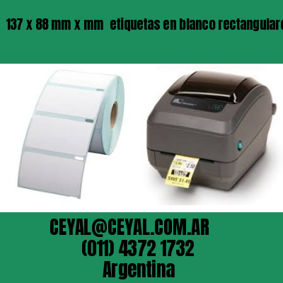 137 x 88 mm x mm  etiquetas en blanco rectangulares