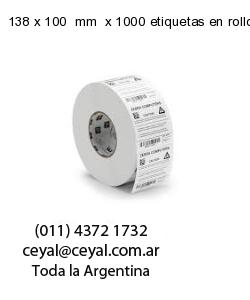 138 x 100  mm  x 1000 etiquetas en rollo