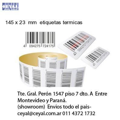 145 x 23  mm  etiquetas termicas