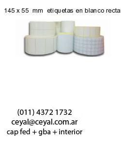 145 x 55  mm  etiquetas en blanco rectangulares