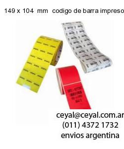 149 x 104  mm  codigo de barra impreso