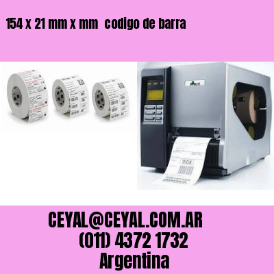 154 x 21 mm x mm  codigo de barra