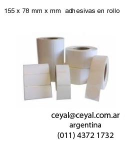 155 x 78 mm x mm  adhesivas en rollo