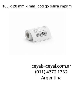 163 x 28 mm x mm  codigo barra imprimir