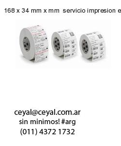 168 x 34 mm x mm  servicio impresion etiquetas termicas
