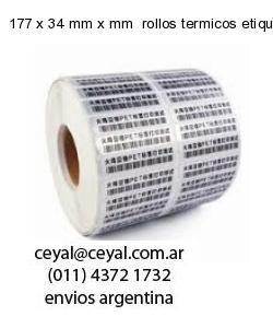 177 x 34 mm x mm  rollos termicos etiquetas