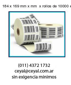 184 x 169 mm x mm  x rollos de 10000 etiquetas
