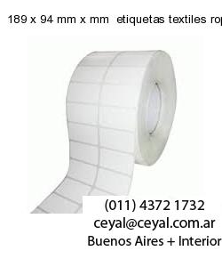 189 x 94 mm x mm  etiquetas textiles ropa