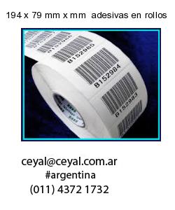 194 x 79 mm x mm  adesivas en rollos