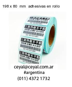 198 x 80  mm  adhesivas en rollo