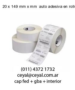 20 x 149 mm x mm  auto adesiva en rollo