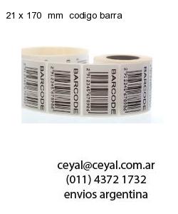 21 x 170  mm  codigo barra
