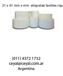 21 x 61 mm x mm  etiquetas textiles ropa