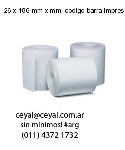 26 x 186 mm x mm  codigo barra impreso