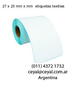 27 x 23 mm x mm  etiquetas textiles