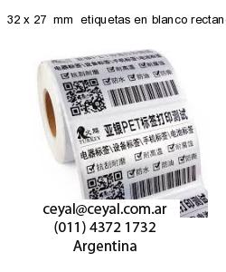 32 x 27  mm  etiquetas en blanco rectangulares
