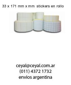 33 x 171 mm x mm  stickers en rollo