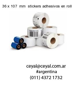 36 x 107  mm  stickers adhesivos en rollos
