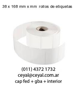 38 x 168 mm x mm  rollos de etiquetas