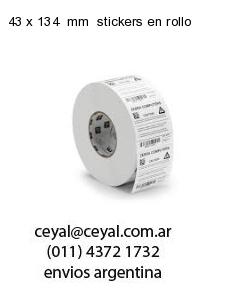 43 x 134  mm  stickers en rollo