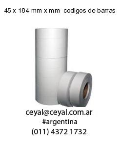 45 x 184 mm x mm  codigos de barras