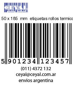 50 x 185  mm  etiquetas rollos termicos