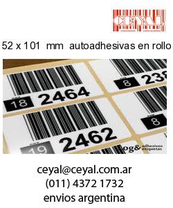 52 x 101  mm  autoadhesivas en rollo