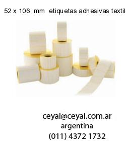 52 x 106  mm  etiquetas adhesivas textiles