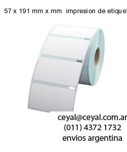 57 x 191 mm x mm  impresion de etiqueta