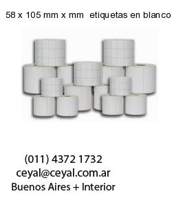 58 x 105 mm x mm  etiquetas en blanco rectangulares