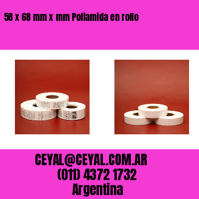 58 x 68 mm x mm Poliamida en rollo