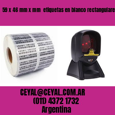 59 x 46 mm x mm  etiquetas en blanco rectangulares