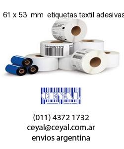 61 x 53  mm  etiquetas textil adesivas