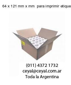 64 x 121 mm x mm  para imprimir etiquetas