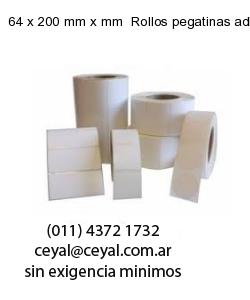 64 x 200 mm x mm  Rollos pegatinas adhesivas