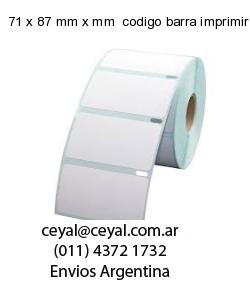 71 x 87 mm x mm  codigo barra imprimir