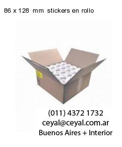 86 x 128  mm  stickers en rollo