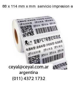 88 x 114 mm x mm  servicio impresion etiquetas codigos