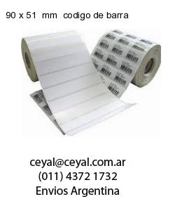 90 x 51  mm  codigo de barra